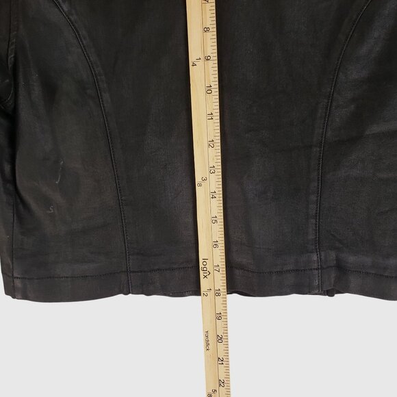 Hidden Jeans Cropped Black Faux Leather Moto Jacket Womens L - Picture 7 of 13